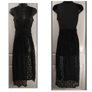 Black lace swimsuit cover up medium